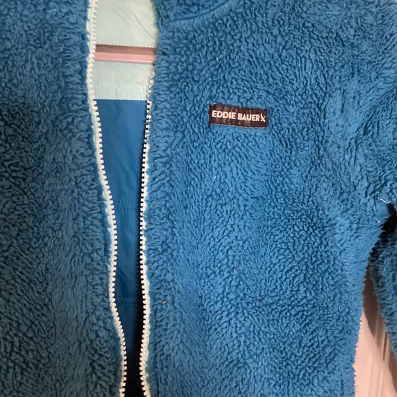 Eddie Bauer Girls Boys Kids Reversible Blue Hooded Puffer Coat Jacket Size S/P 6 - Picture 6 of 11